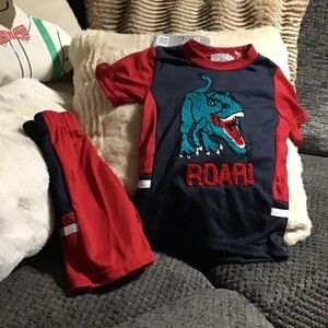 Kids Dinosaur Matching Set - Red and Blue